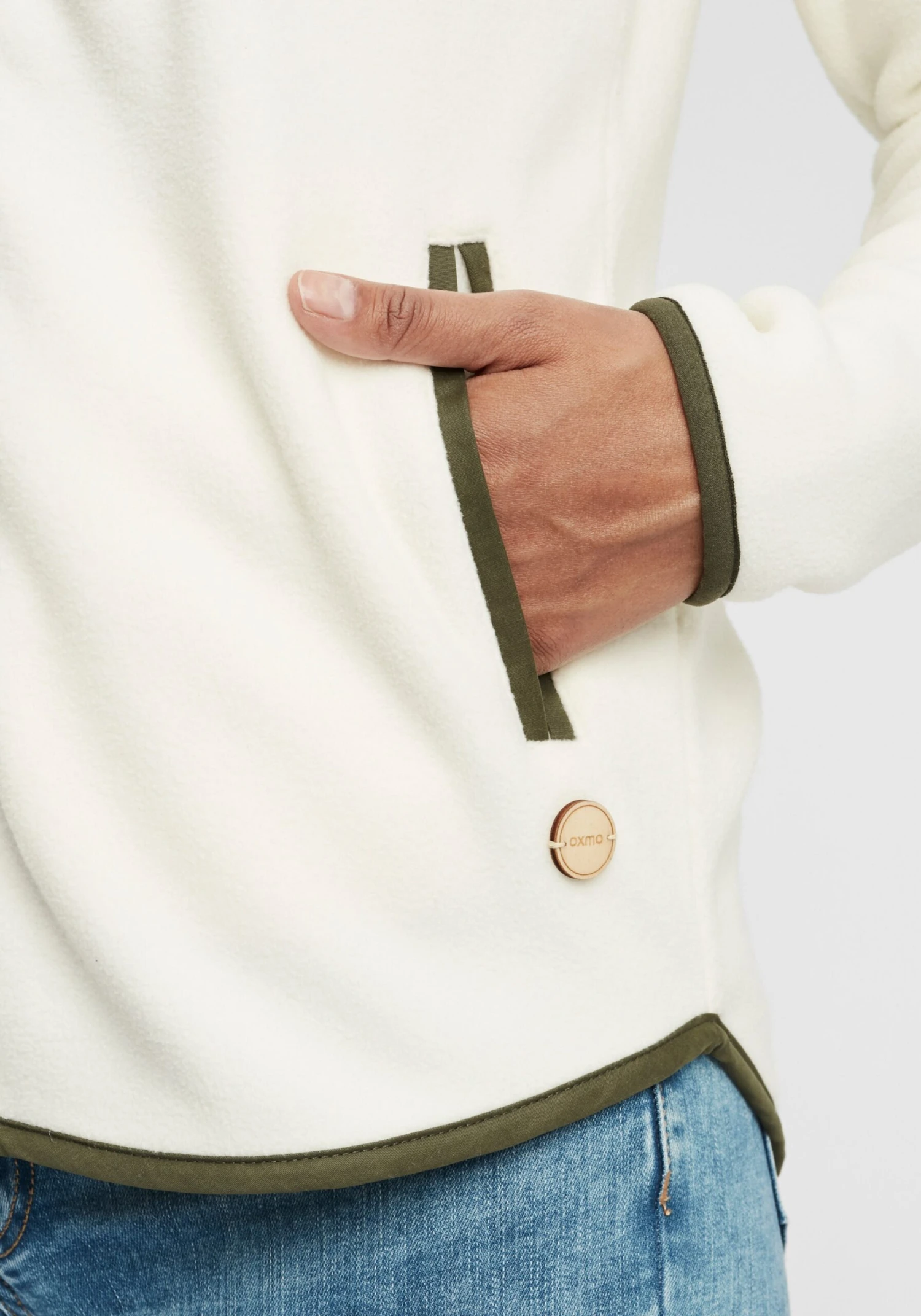 OXMO Sweatjacken Sweatjacke Malin Frauen Beige – Bild 6