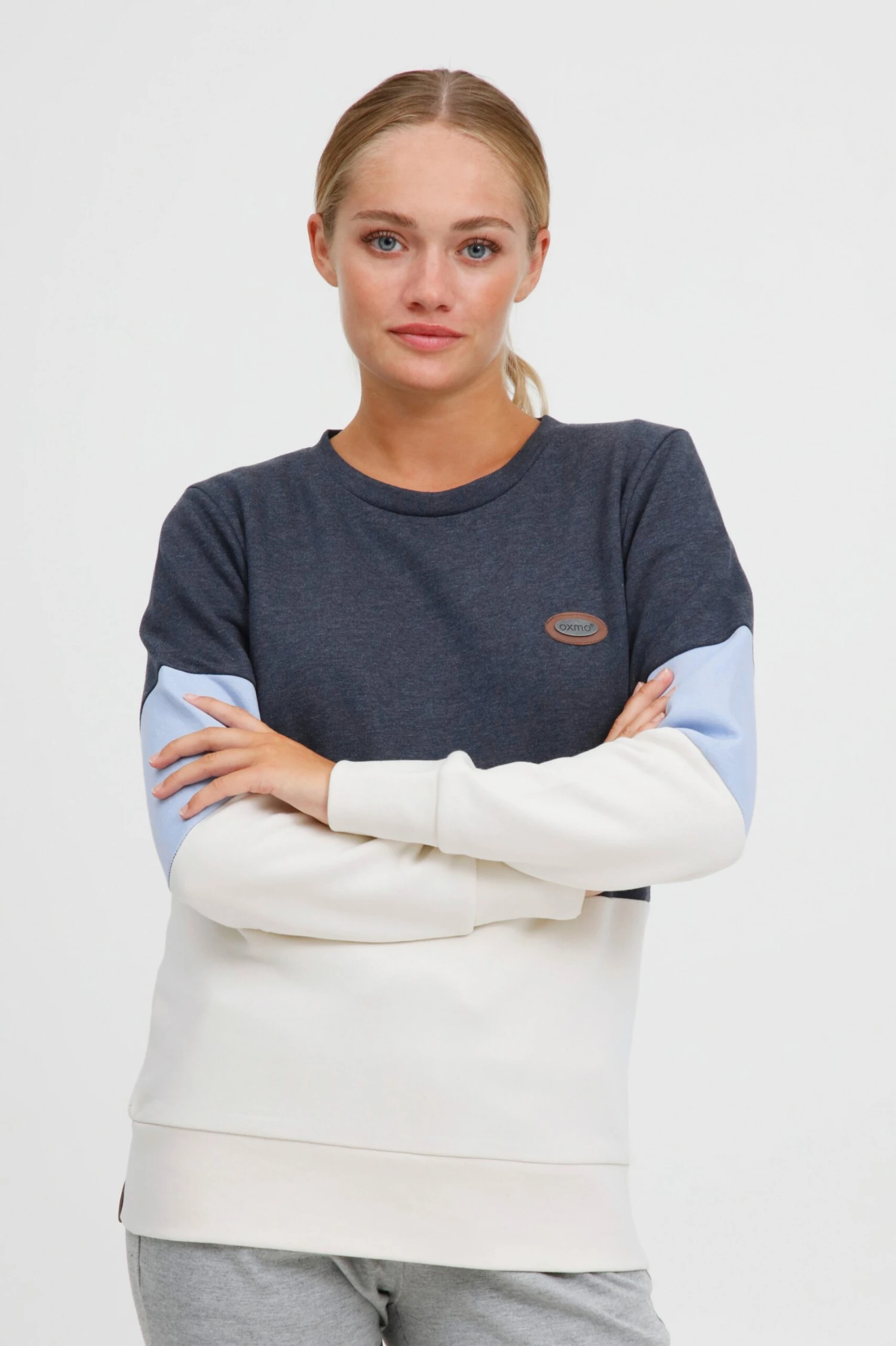 OXMO Sweatshirts Sweatshirt Trine Frauen Hellblau / Dunkelblau – Bild 2