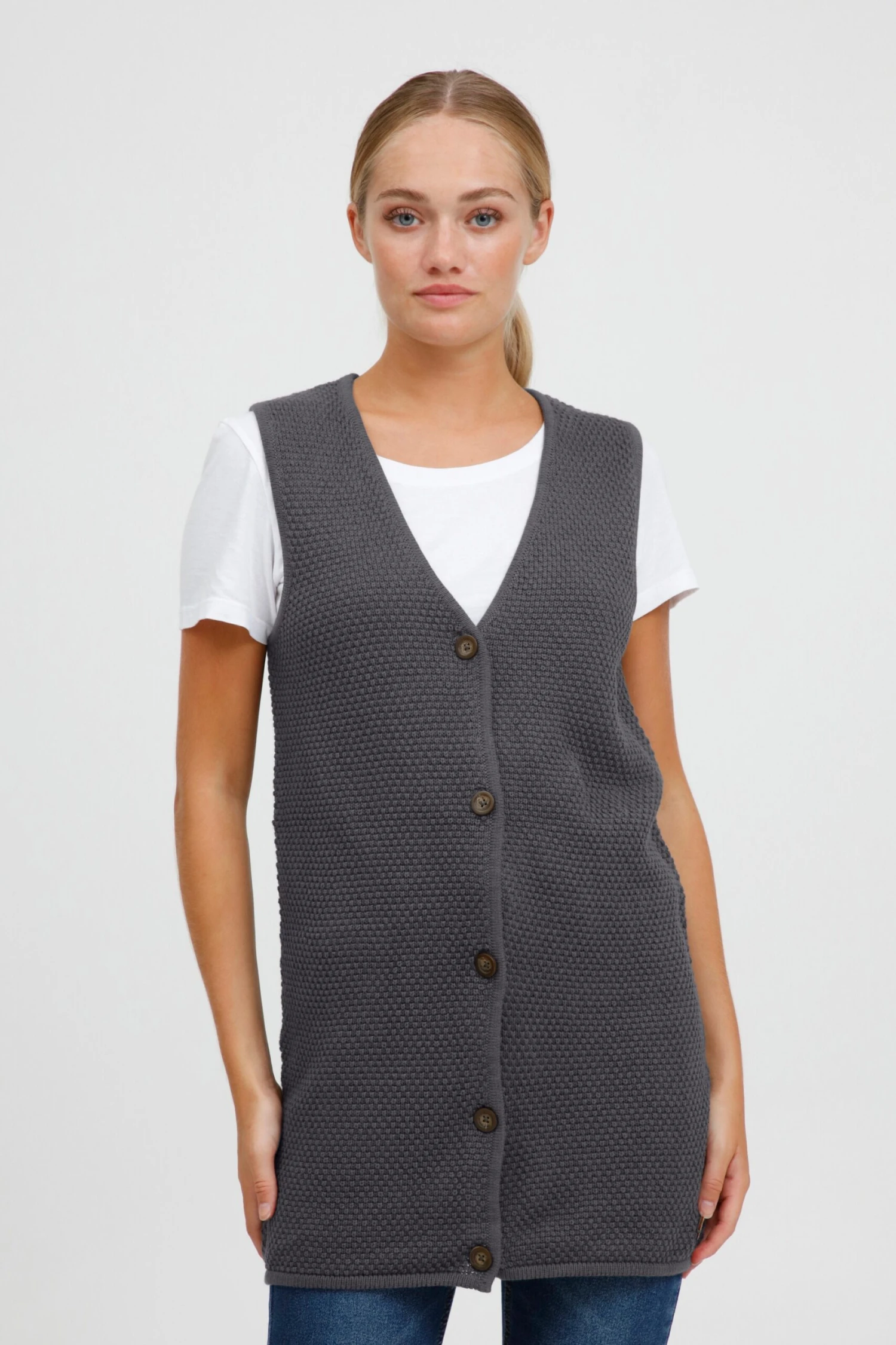 OXMO Westen Weste OXHEIDI Frauen Grau – Bild 2