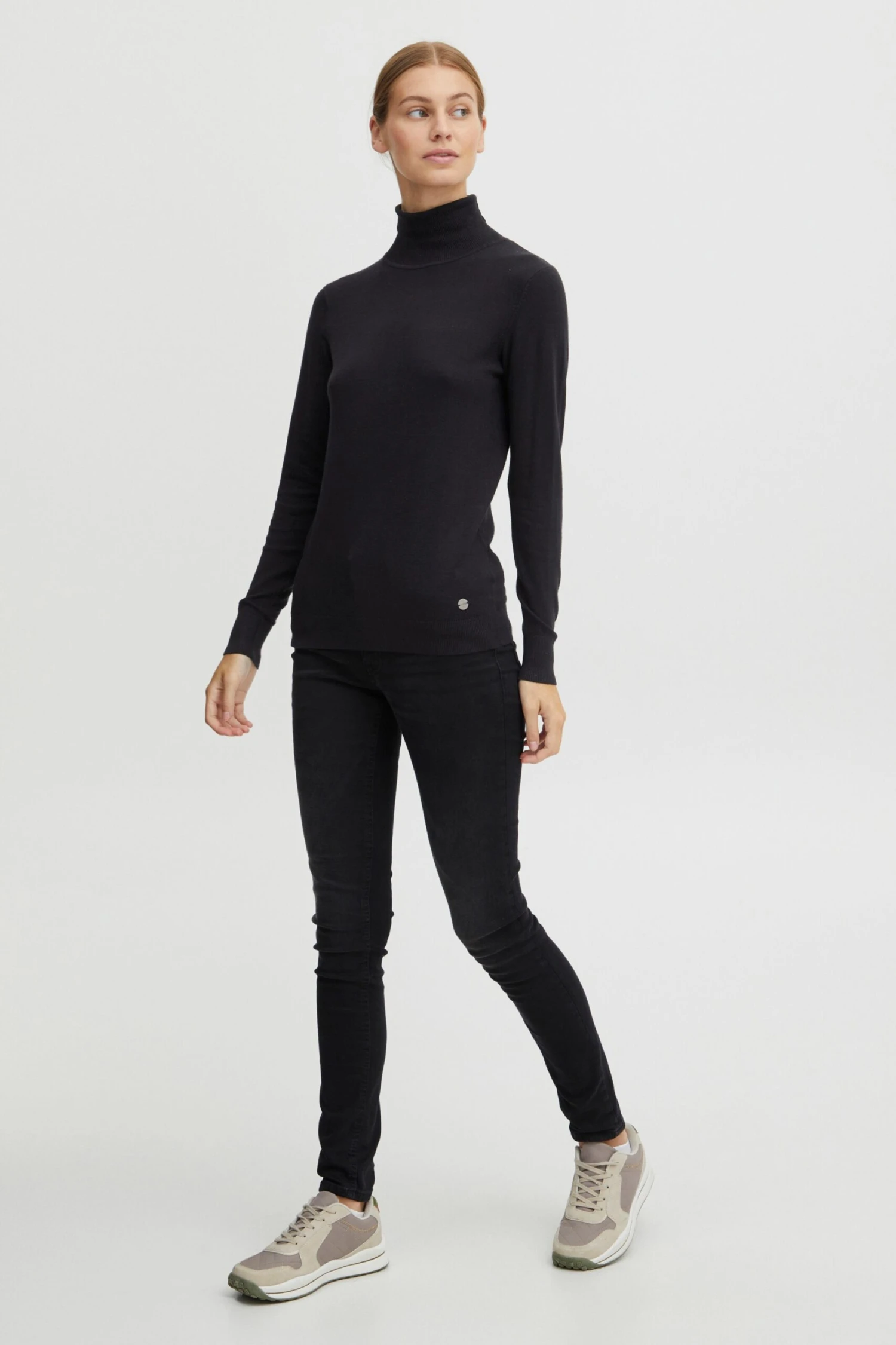OXMO Rollkragenpullover Pullover Katja Frauen Schwarz – Bild 3