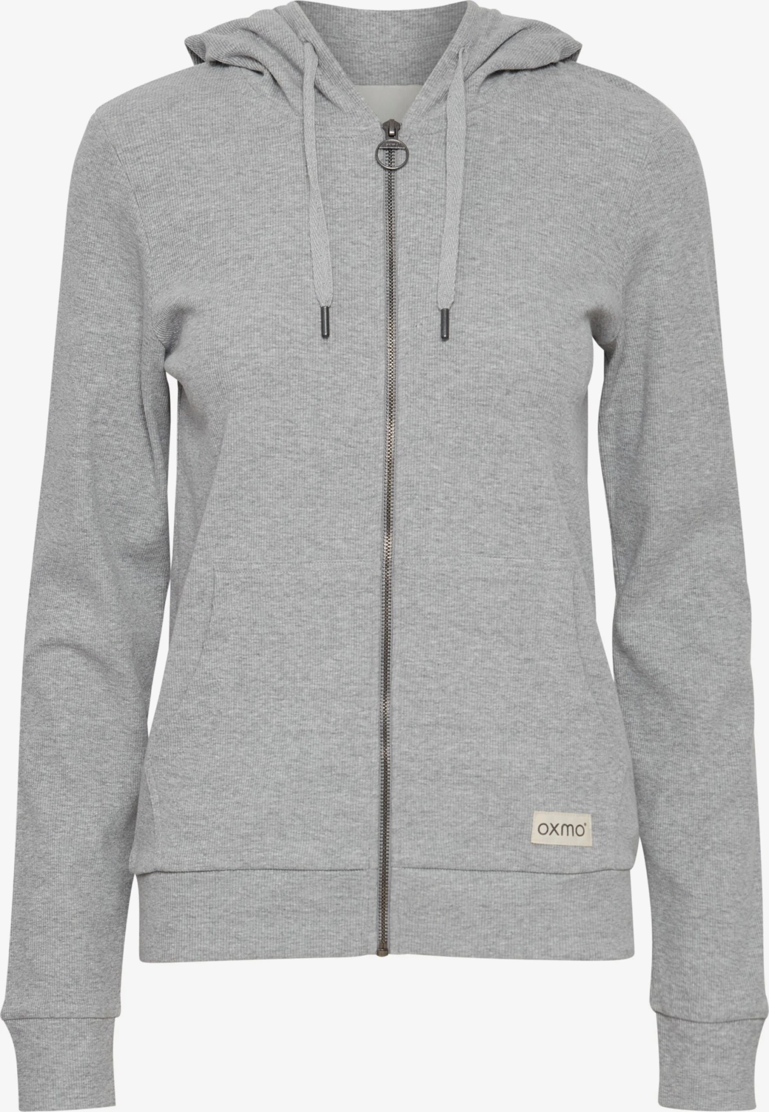 OXMO Sweatjacken Kapuzensweatshirtjacke Lova Frauen Hellgrau