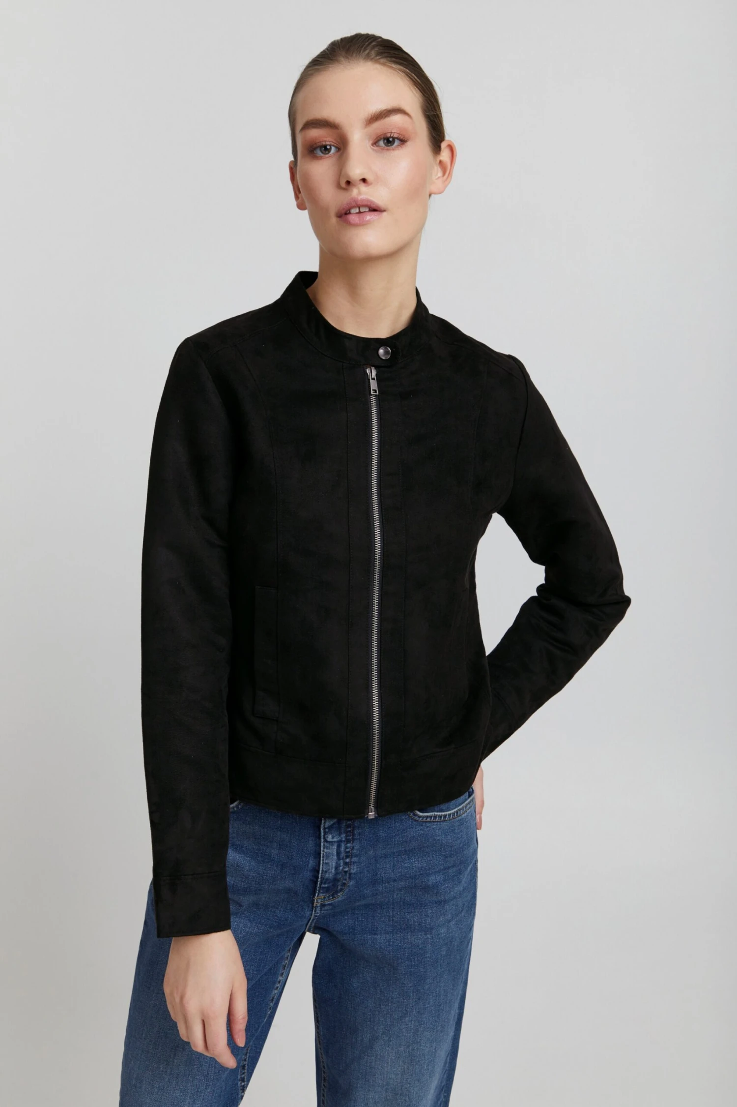 OXMO Lederjacken Jacke Peggy Frauen Schwarz – Bild 2