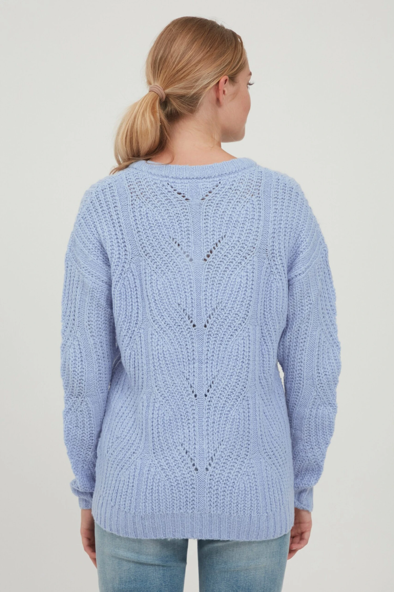 OXMO Feinstrickpullover Pullover Chiara Frauen Himmelblau – Bild 4