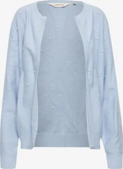 OXMO Strickjacken Strickjacke Kalotta Frauen Hellblau