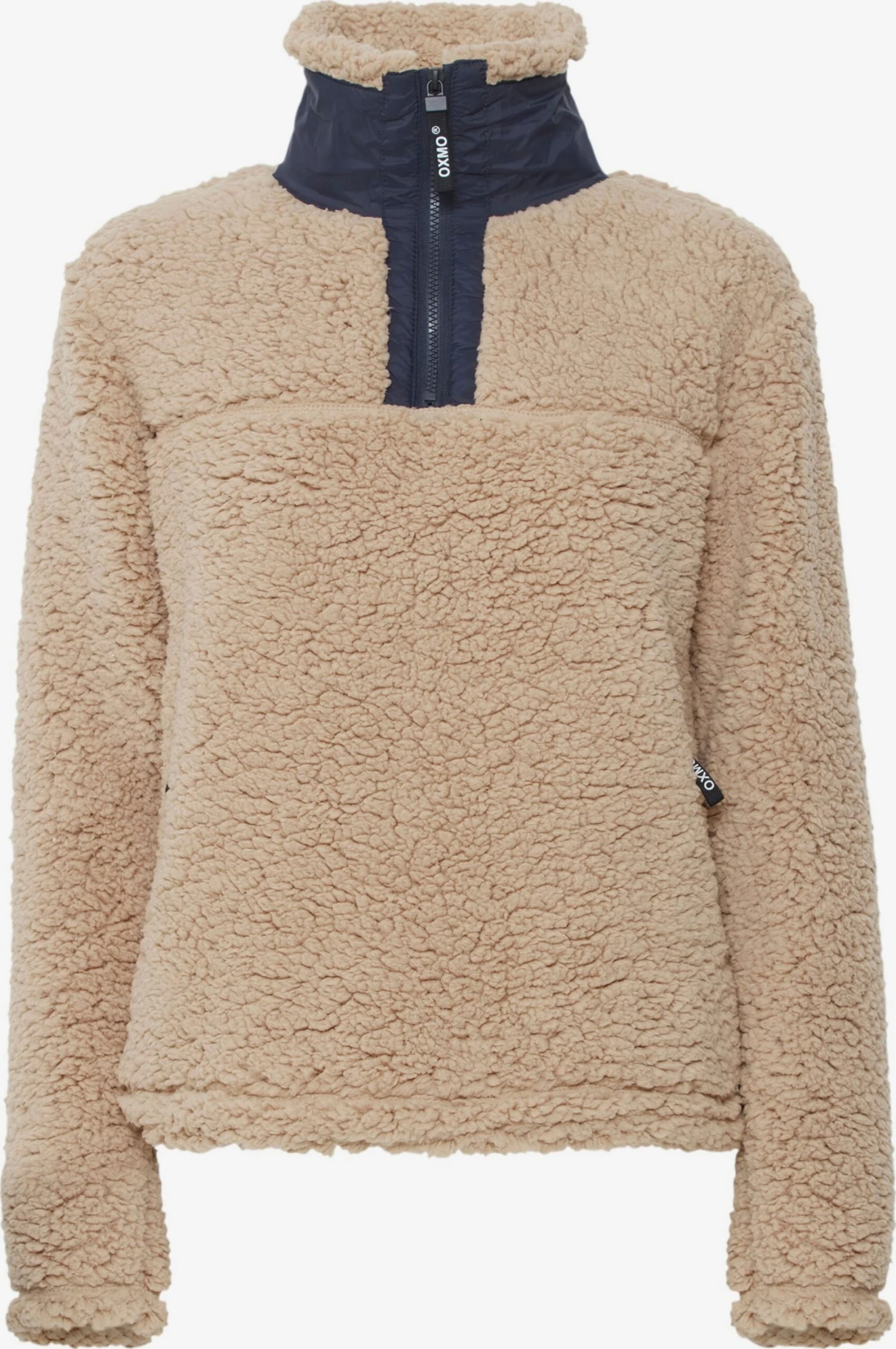 OXMO Pullover Troyer ELINA Frauen Beige