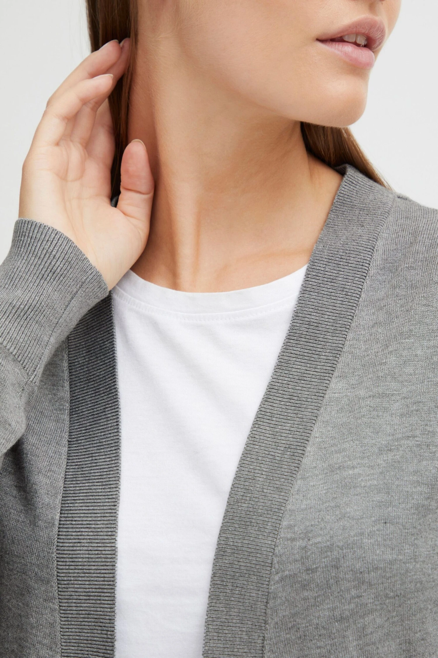 OXMO Strickjacken Strickjacke Kat Frauen Graphit – Bild 5