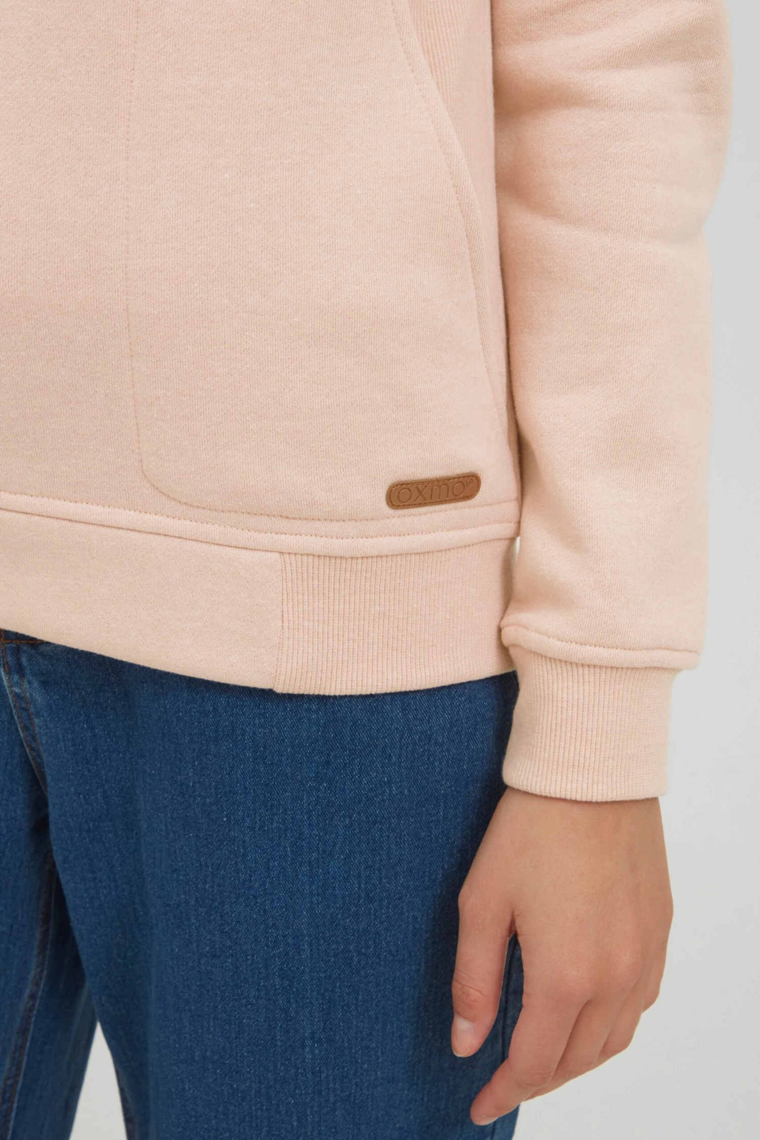 OXMO Feinstrickpullover Hoodie Vimpa Frauen Pastellorange – Bild 6