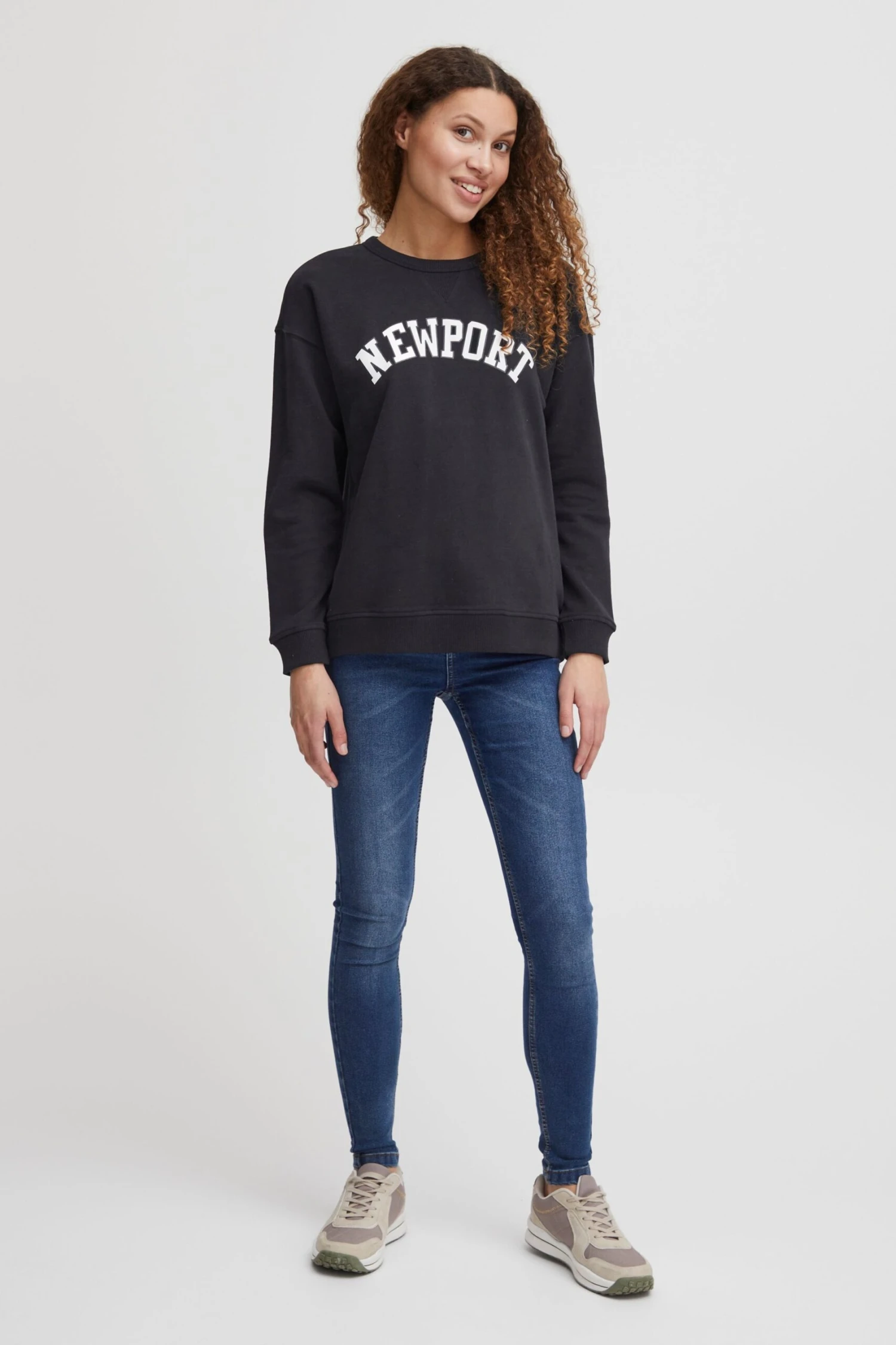 OXMO Sweatshirts Sweatshirt Pullover Coleen Frauen Schwarz – Bild 4