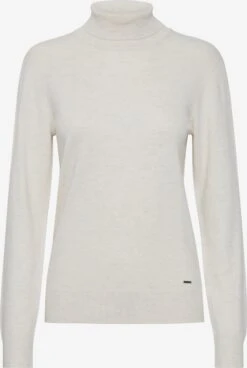 OXMO Pullover Rollkragenpullover "WINA" Frauen Weiß