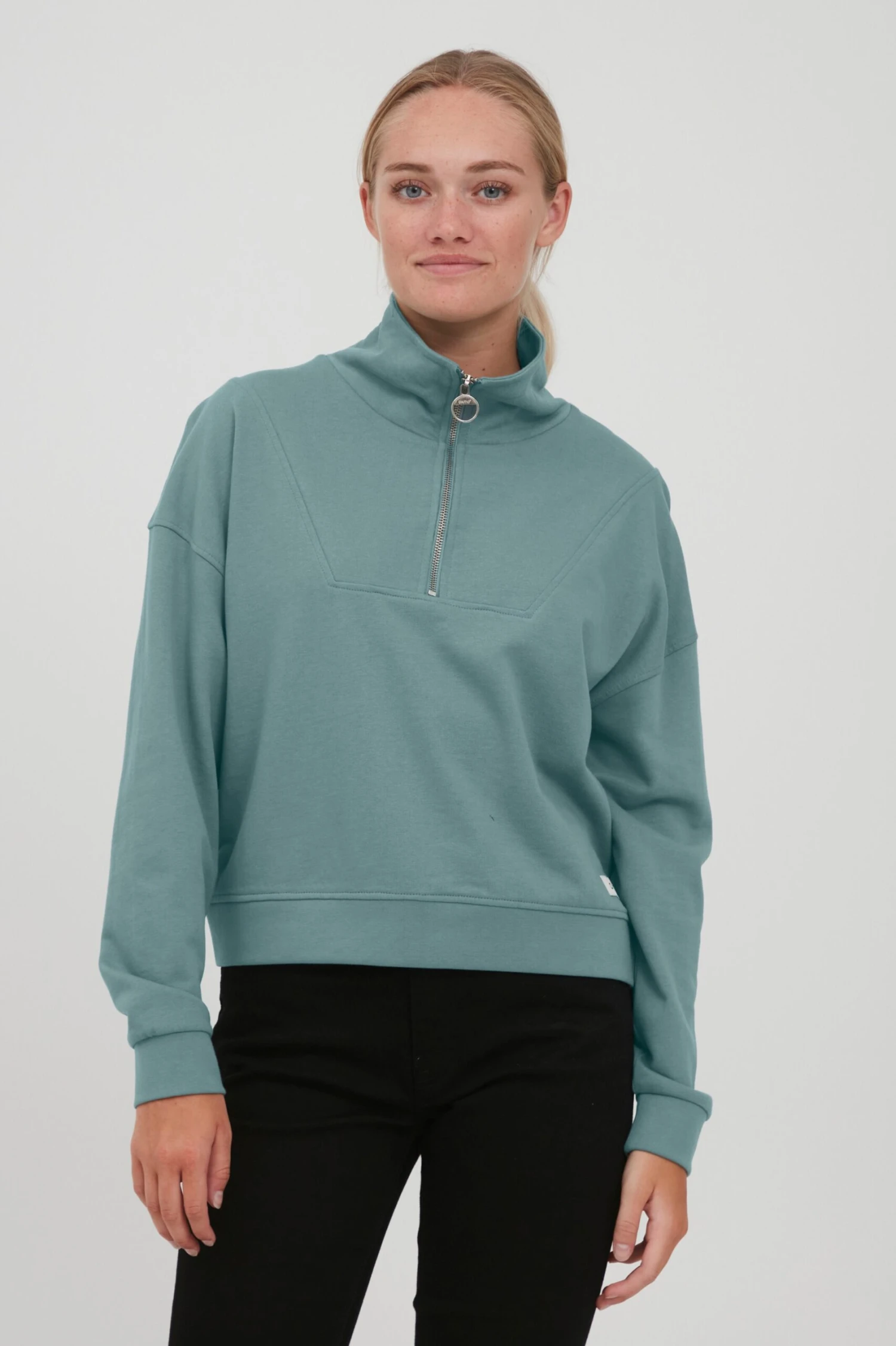 OXMO Pullover Troyer Grethe Frauen Grün – Bild 2