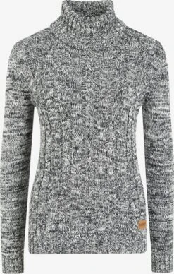 OXMO Pullover Rollkragenpullover Philipa Frauen Grau / Hellgrau / Graumeliert