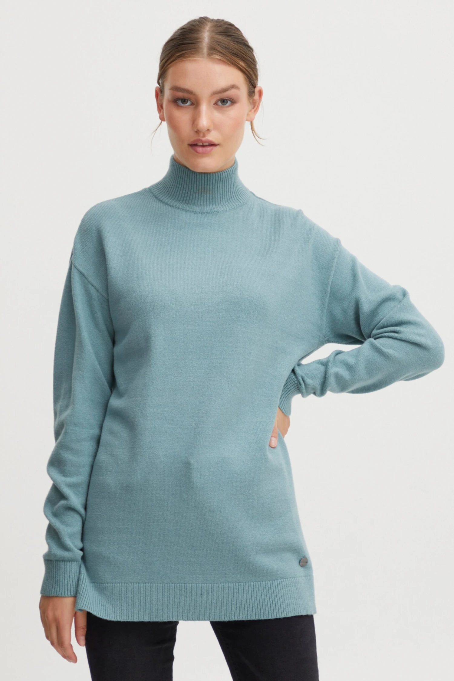 OXMO Pullover Strickpullover Ratina Frauen Blau – Bild 2