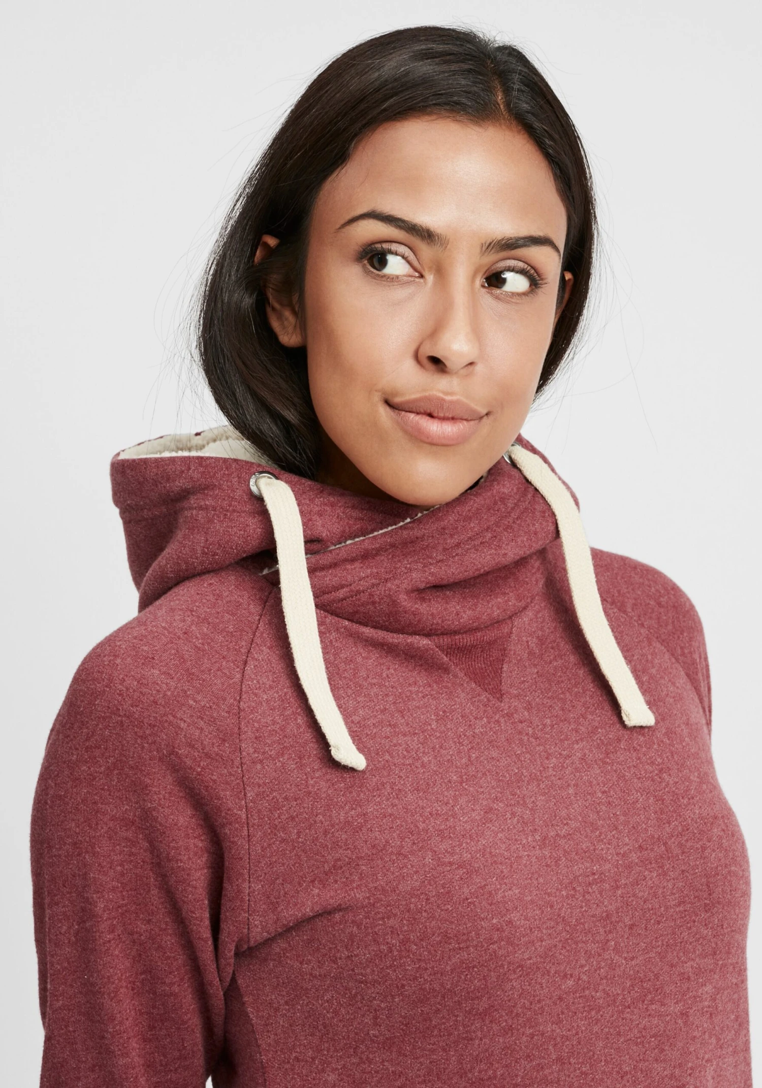 OXMO Hoodies Hoodie Julia Pile Frauen Rot / Bordeaux – Bild 5