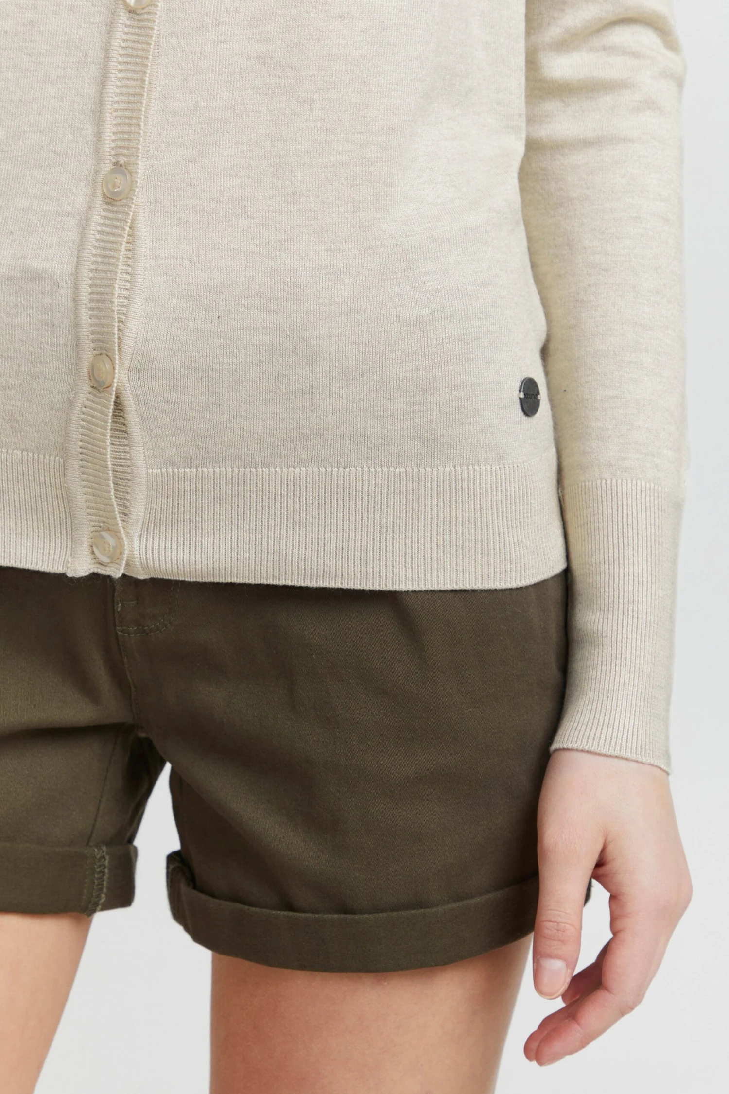 OXMO Strickjacken Strickjacke Hlin Frauen Hellgrau – Bild 6