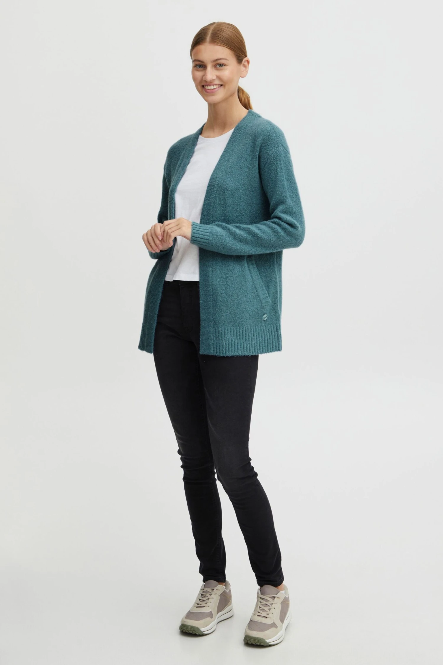 OXMO Strickjacken Strickjacke Frauen Blau – Bild 4