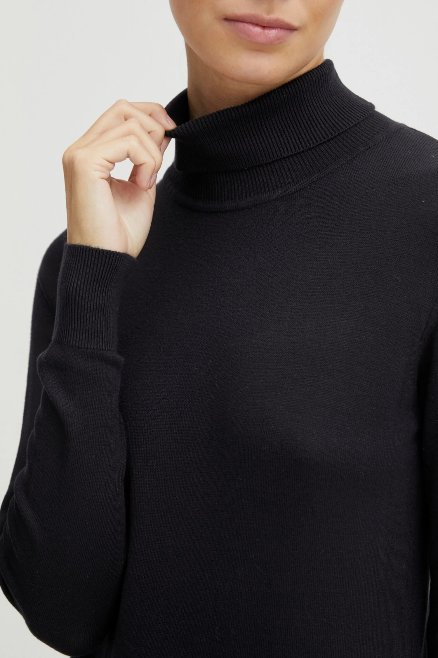 OXMO Rollkragenpullover Pullover Katja Frauen Schwarz – Bild 5