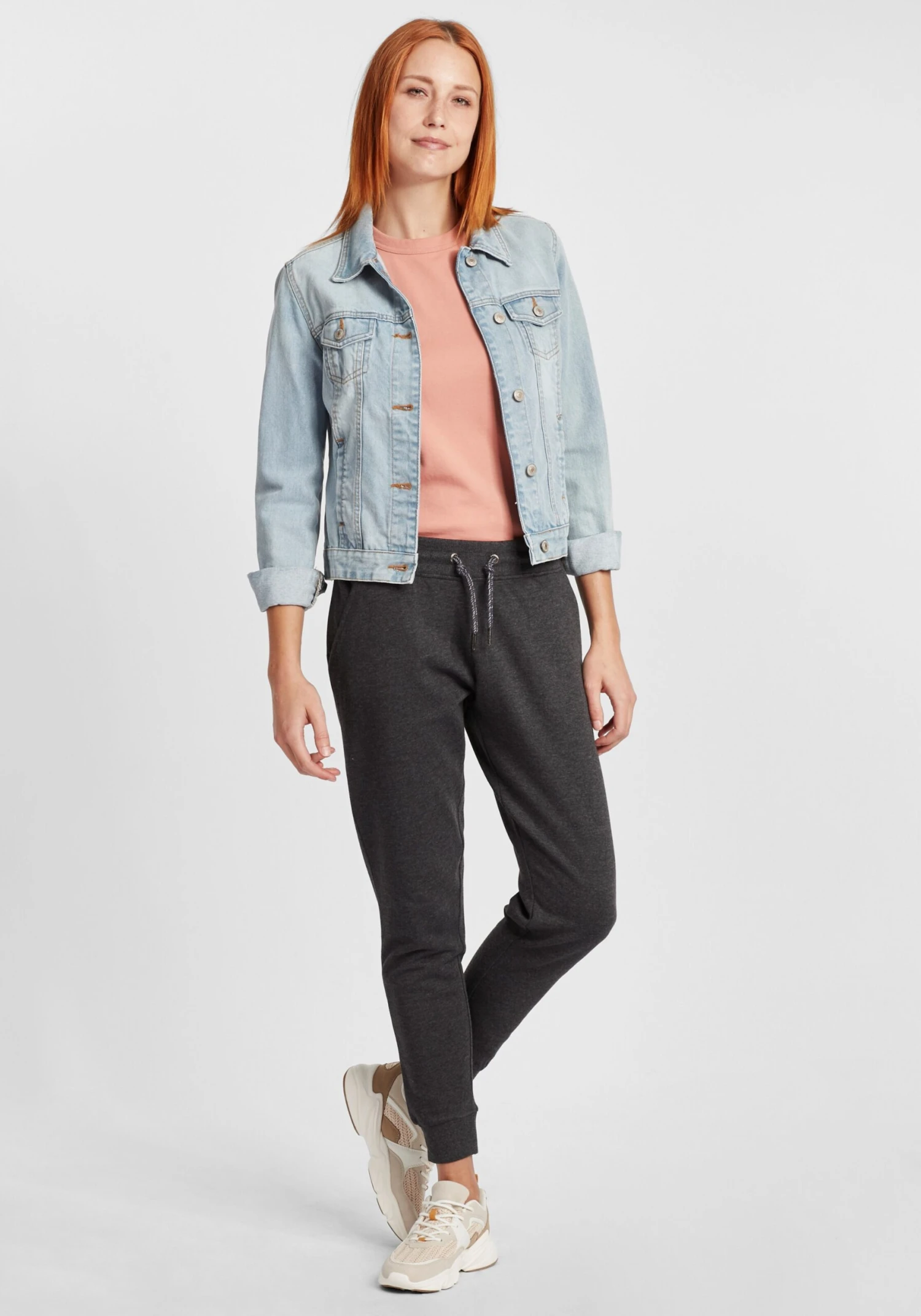 OXMO Jogginghosen Loosefit Sweathose Polah Frauen Grau / Anthrazit – Bild 3