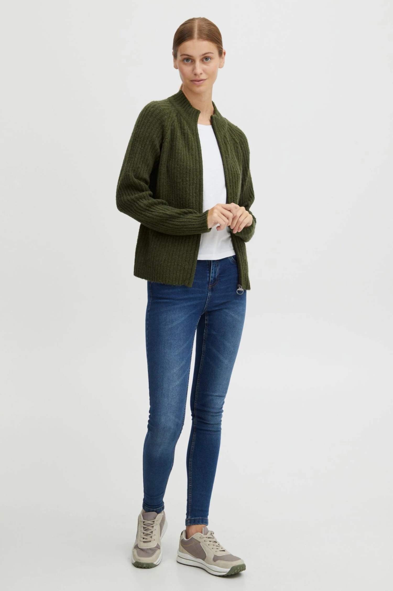 OXMO Strickjacken Strickjacke Sal Frauen Grün – Bild 4