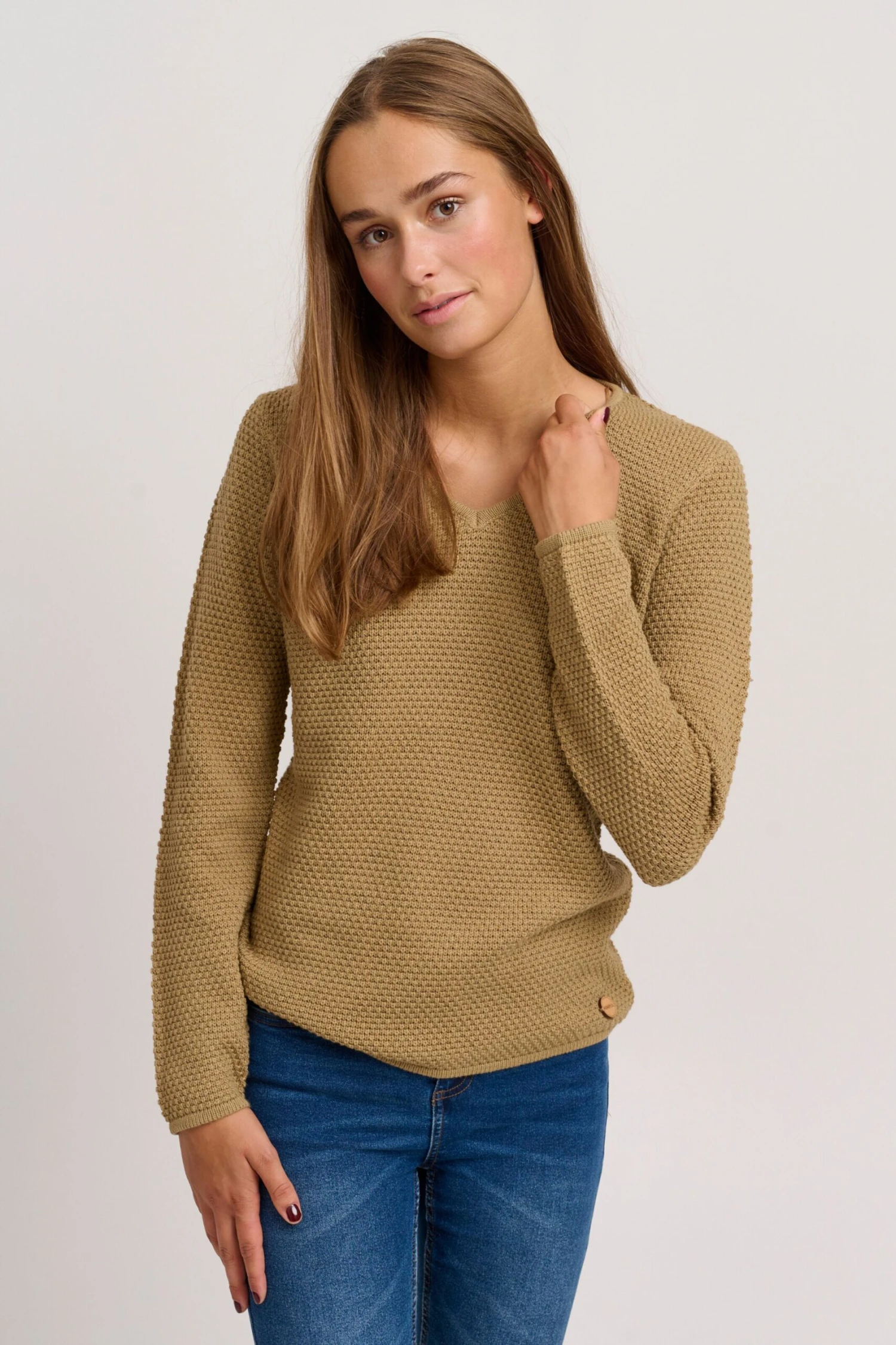 OXMO Pullover Strickpullover HANNA Frauen Braun – Bild 2