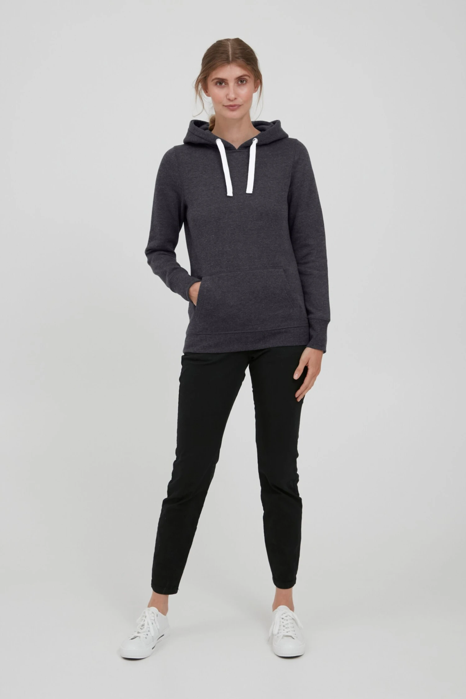 OXMO Kapuzenpullover Hoodie Olive Frauen Dunkelgrau – Bild 3