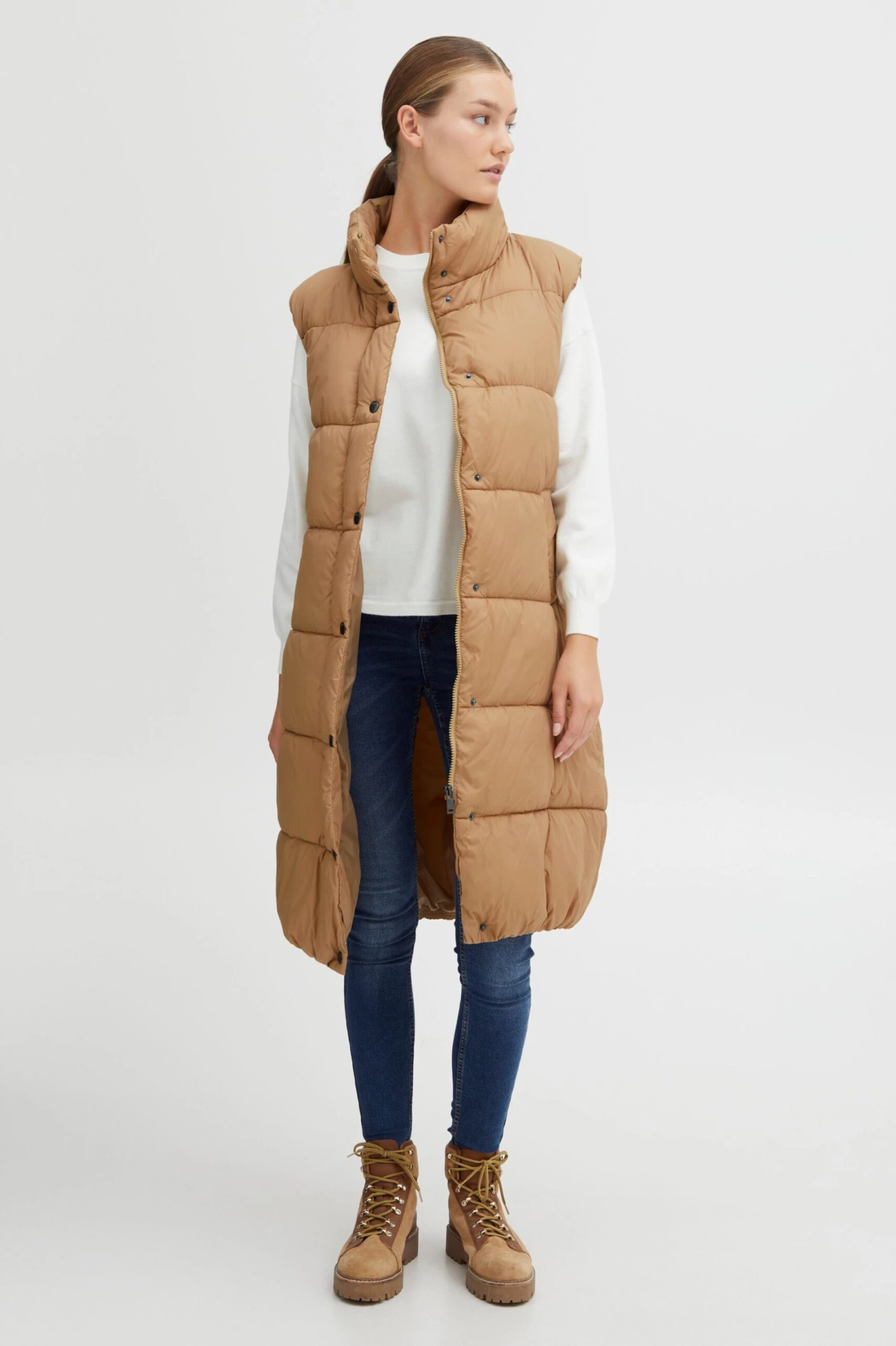 OXMO Westen Steppweste Bodani Frauen Braun – Bild 4