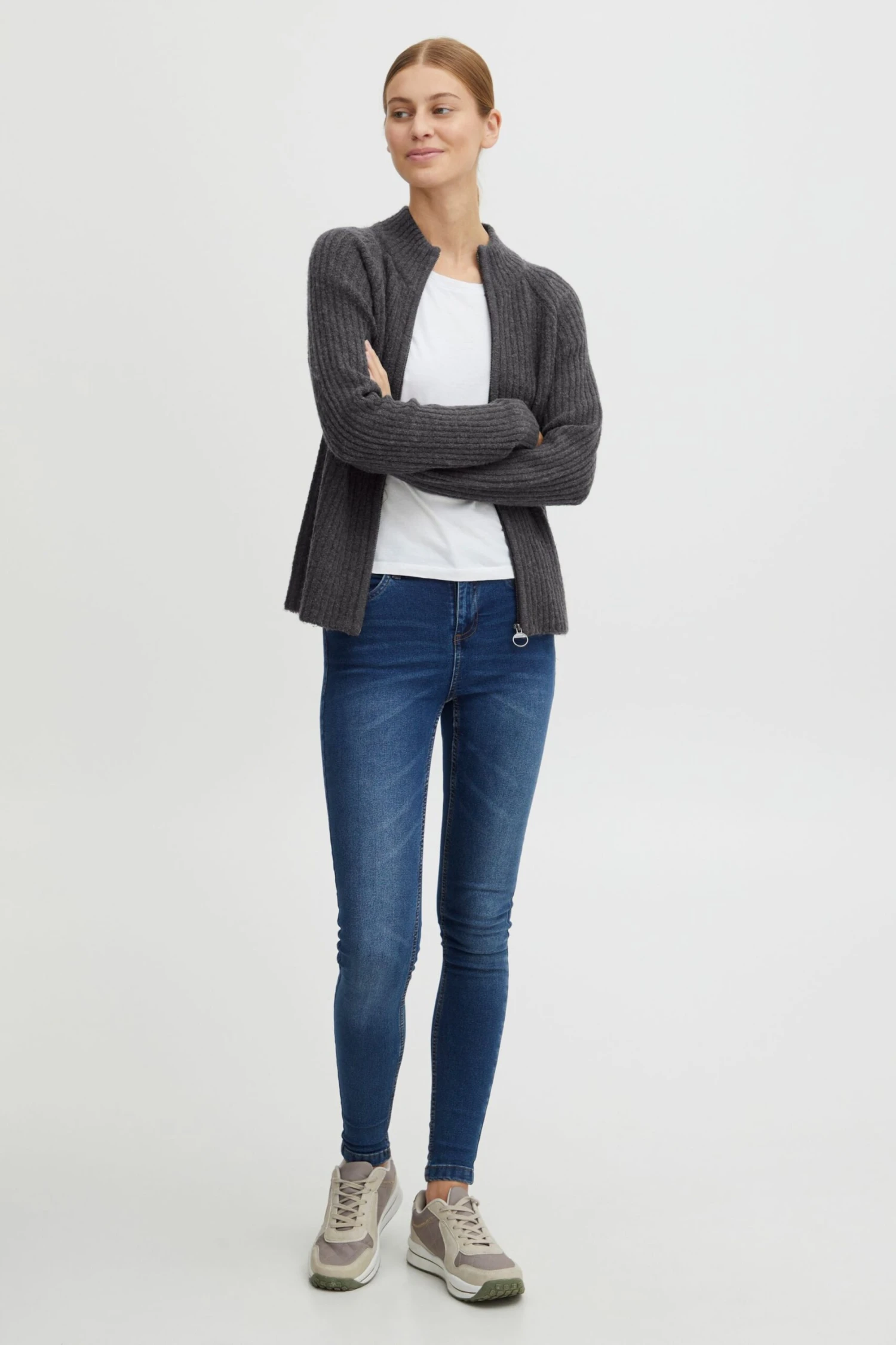 OXMO Strickjacken Strickjacke Sal Frauen Schwarz – Bild 4