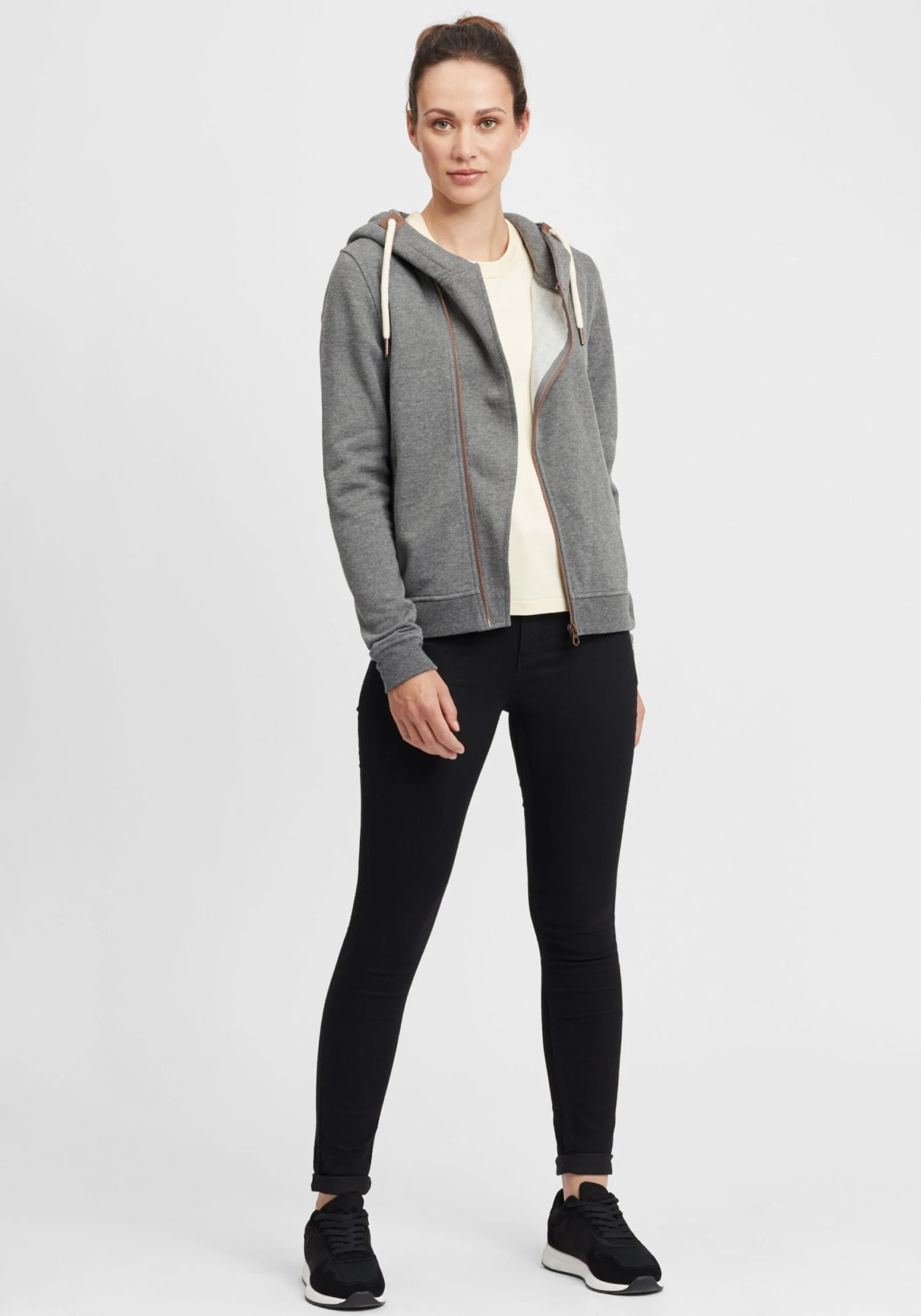 OXMO Sweatjacken Sweatjacke Vicky Frauen Grau – Bild 3
