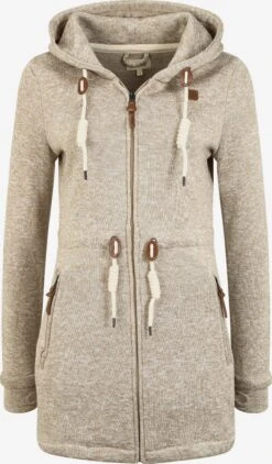 OXMO Sweatjacken Strickfleecejacke Thora Frauen Sand