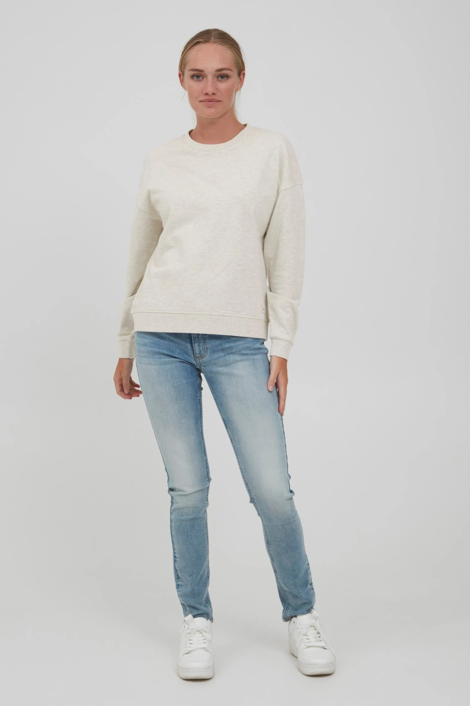 OXMO Sweatshirts Sweatshirt GRYNET Frauen Weiß – Bild 3