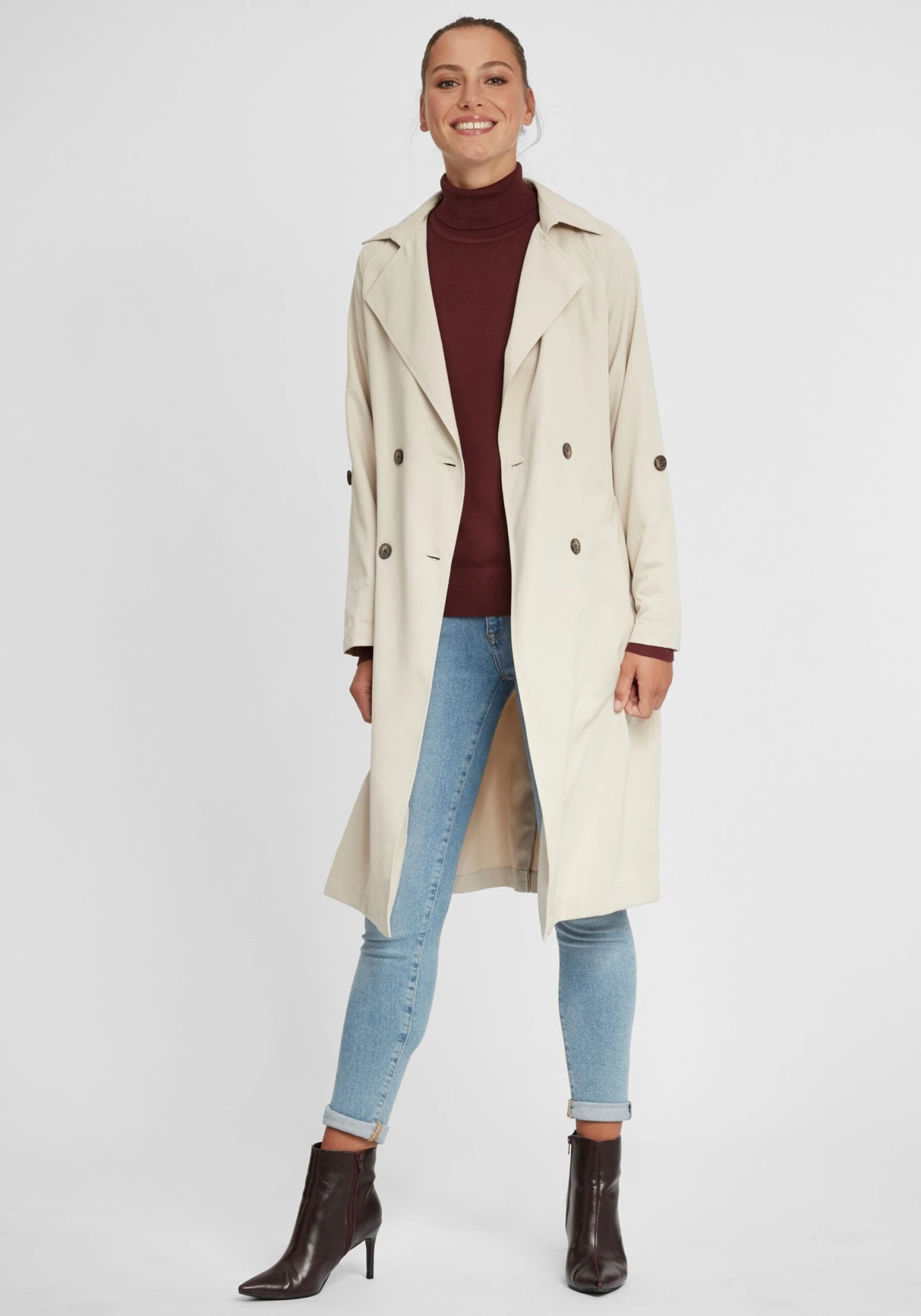 OXMO Pullover Rollkragenpullover Wina Frauen Braun – Bild 3