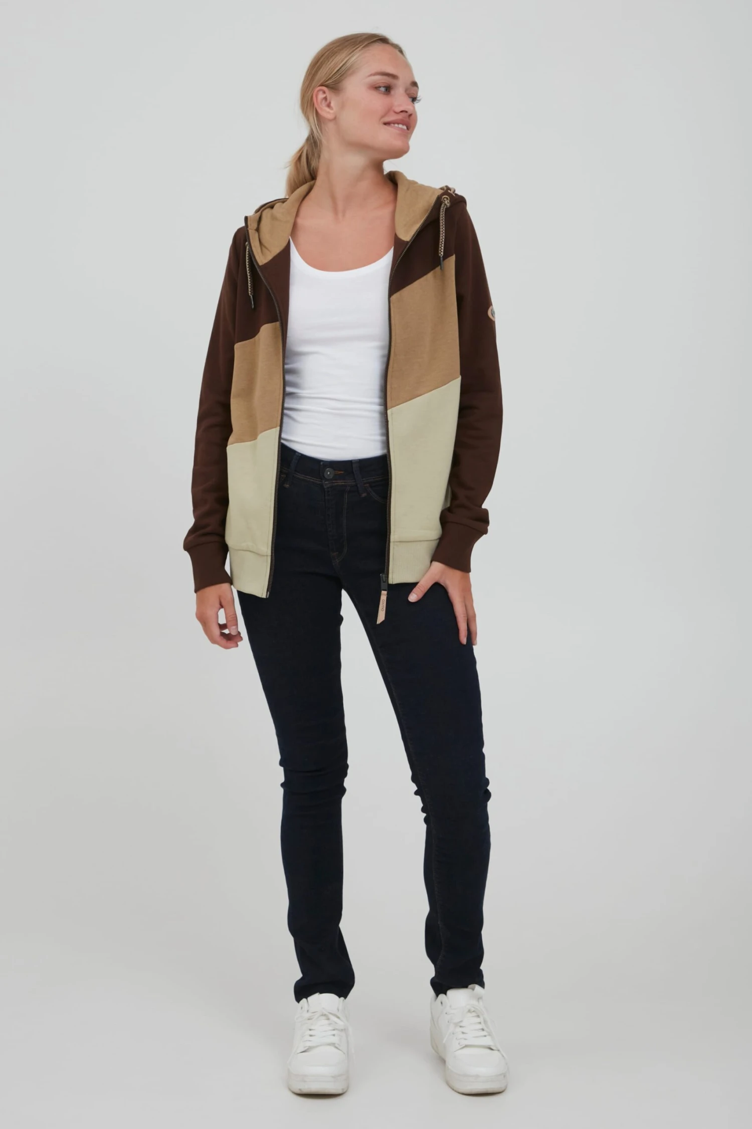 OXMO Sweatjacken Sweatjacke AGGI Frauen Braun – Bild 3