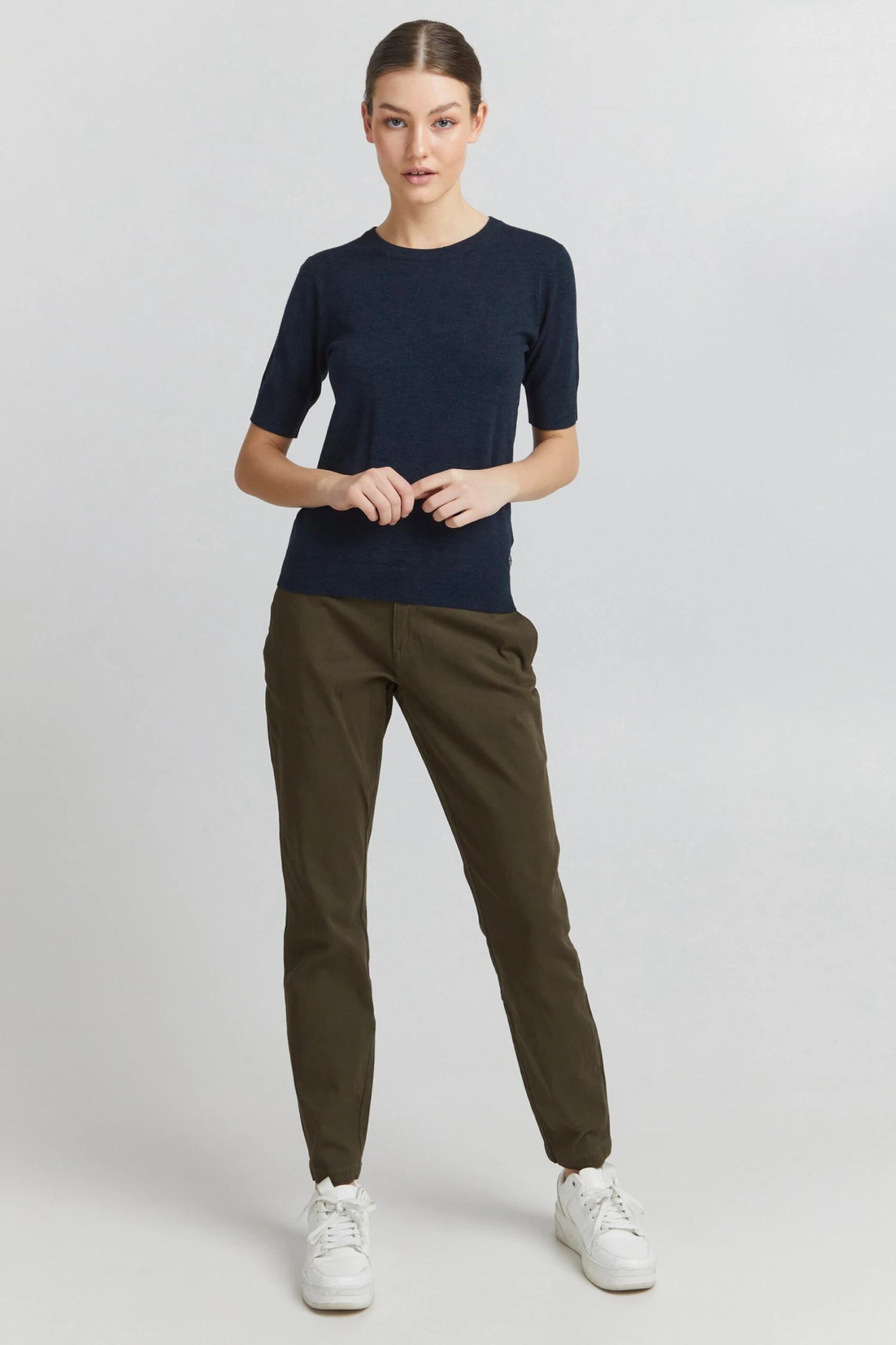 OXMO Pullover Strickpullover Helin Frauen Dunkelblau – Bild 3