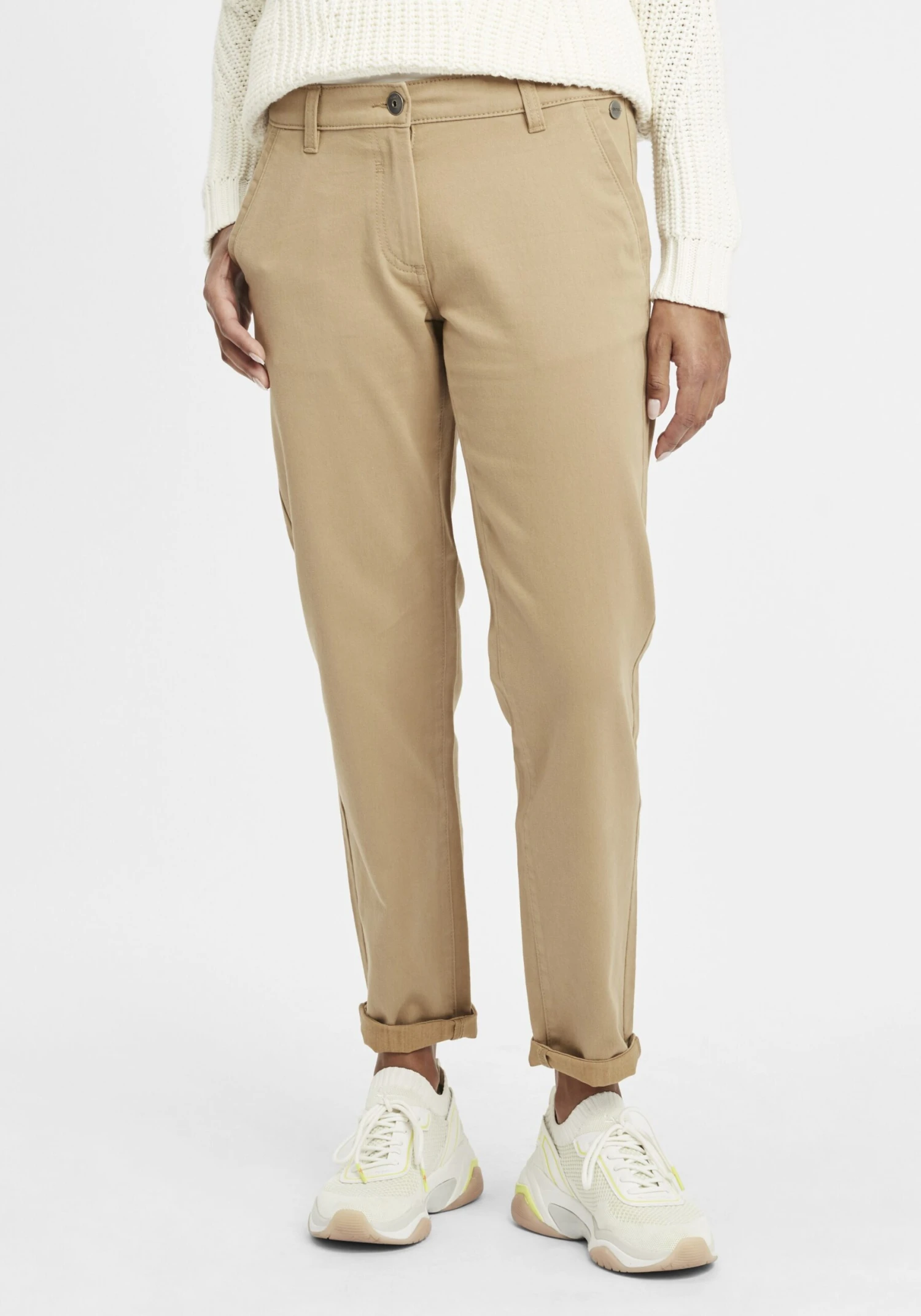 OXMO Chinos Regular Chinohose Doneta Frauen Beige – Bild 2