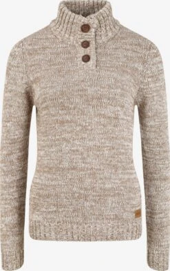 OXMO Rollkragenpullover Strickpullover Philicita Frauen Beige