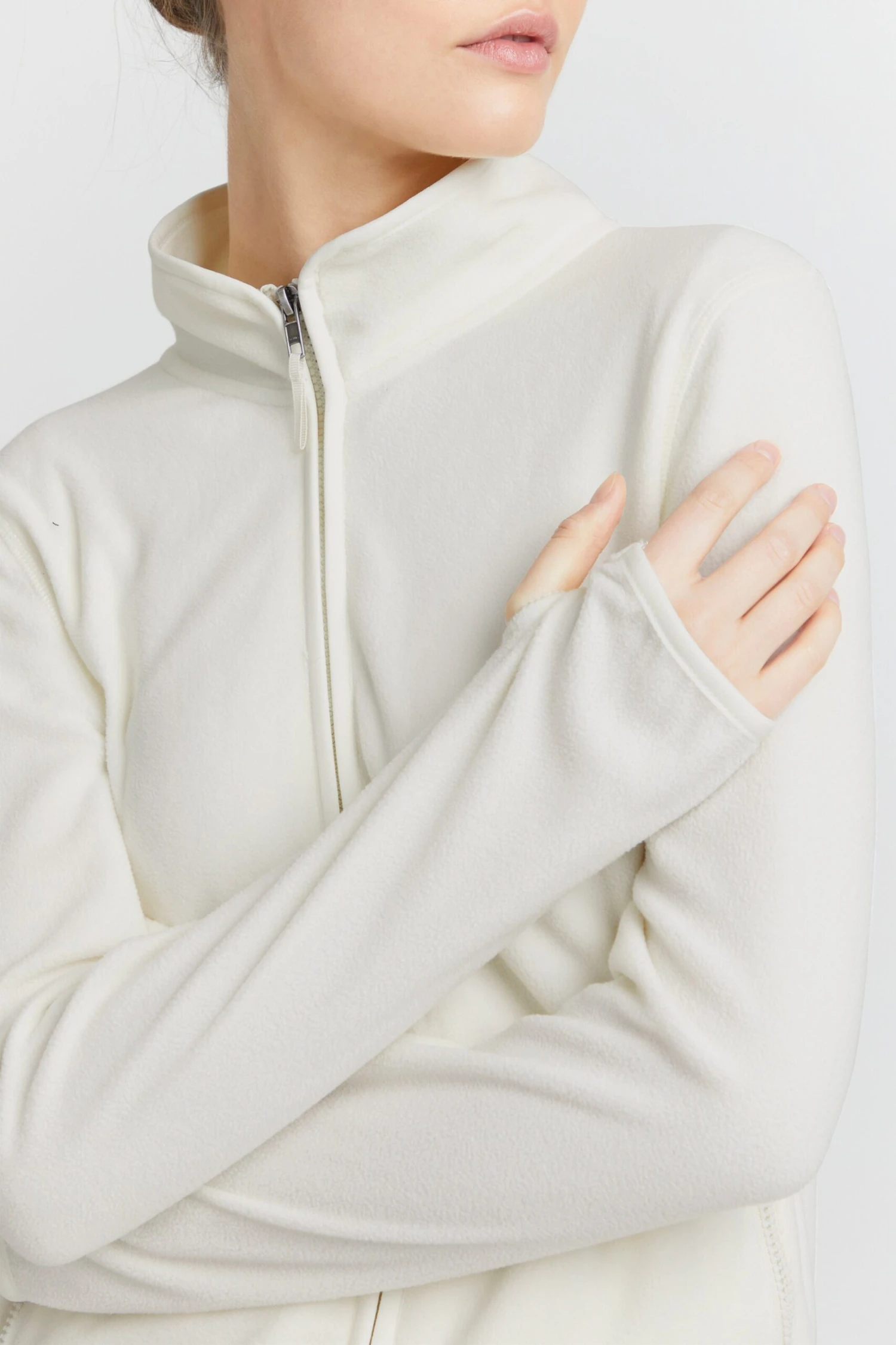 OXMO Outdoorjacken Fleecejacke Rikka Frauen Hellgrau – Bild 5