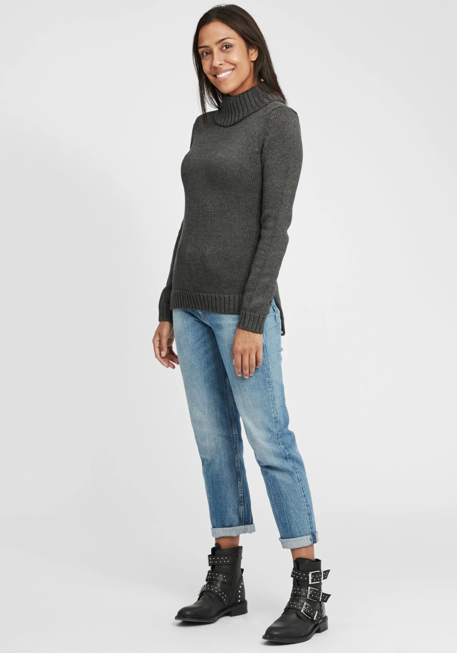 OXMO Pullover Rollkragenpullover OXPIA Frauen Grau – Bild 3