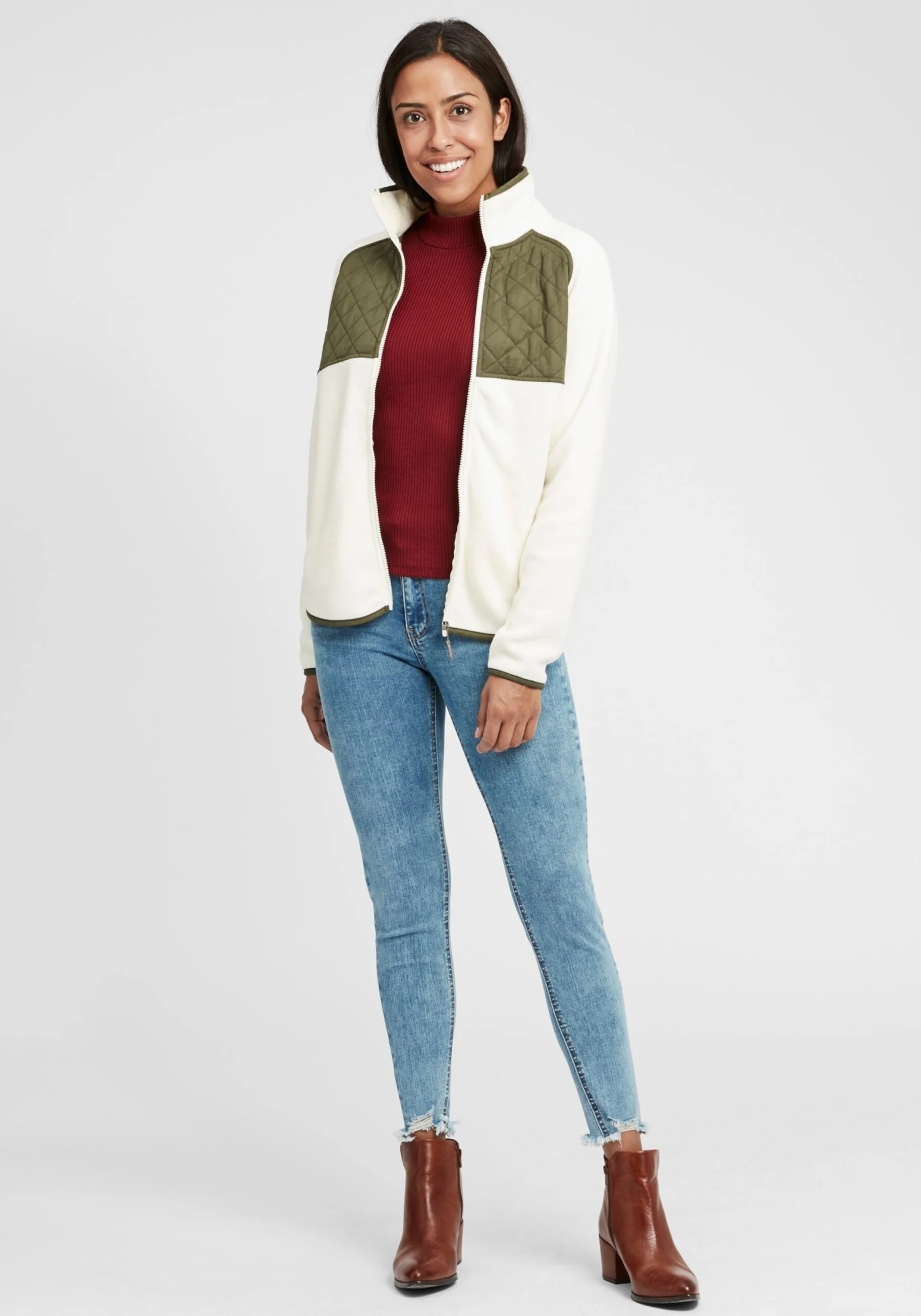 OXMO Sweatjacken Sweatjacke Malin Frauen Beige – Bild 3