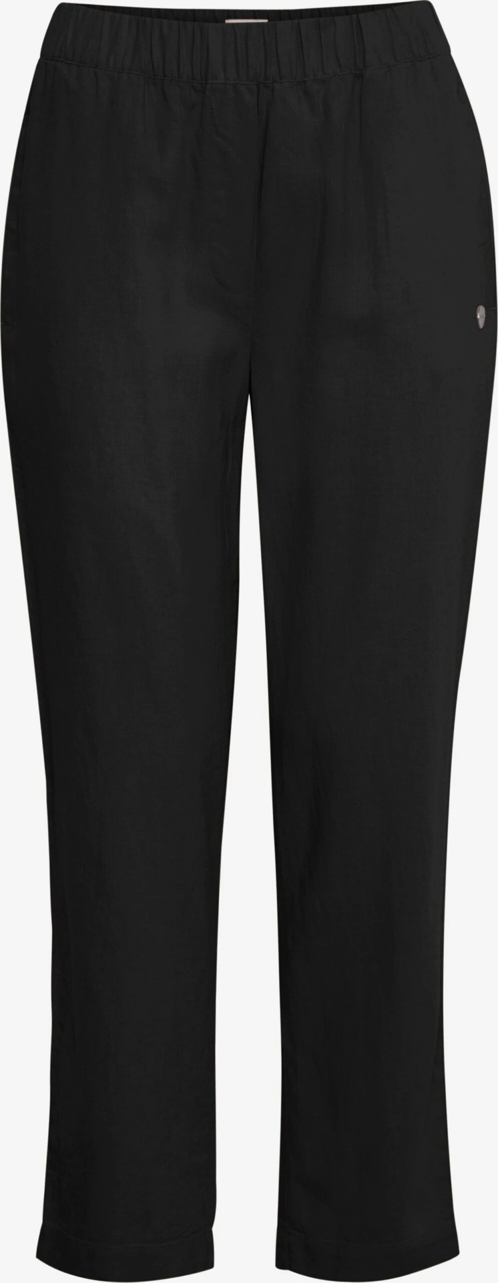 OXMO Stoffhosen Loosefit Leinenhose Frauen Schwarz