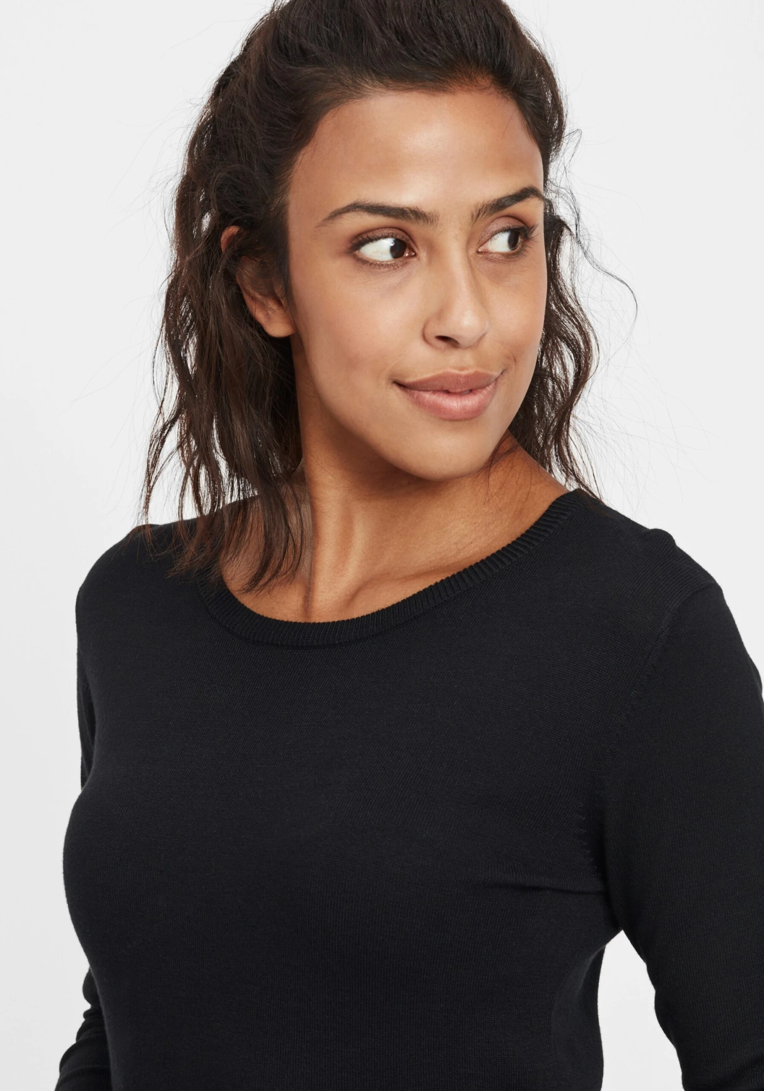 OXMO Pullover Strickpullover Edda Frauen Schwarz – Bild 5