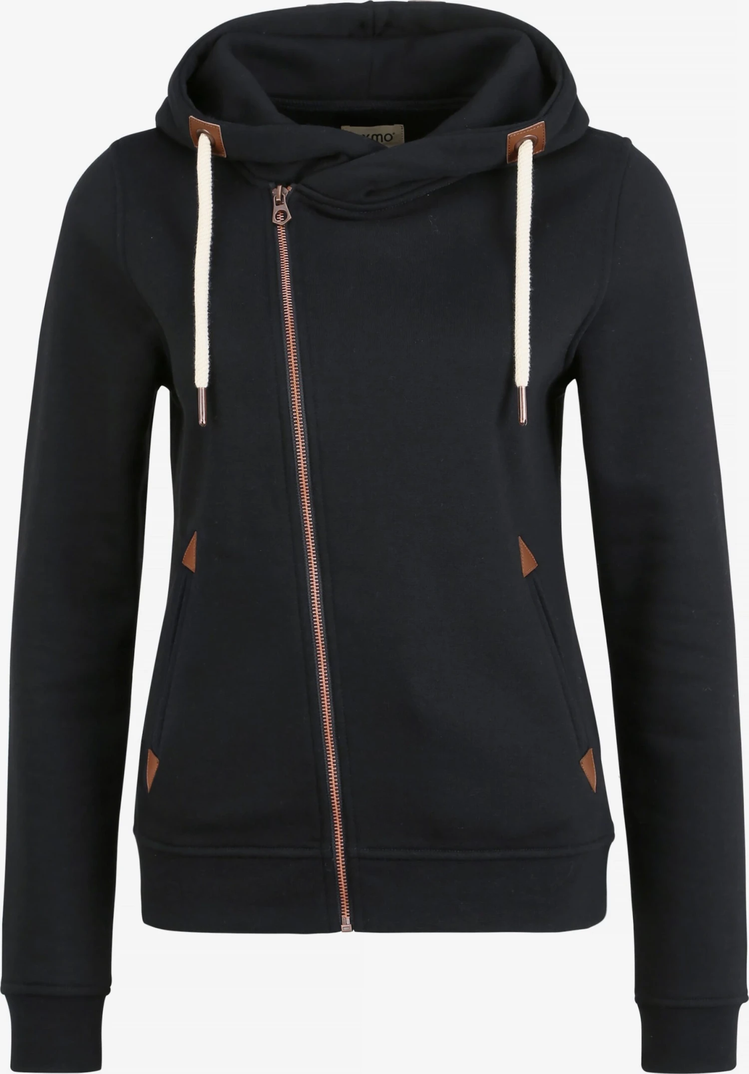 OXMO Sweatjacken Kapuzensweatjacke Vicky Zip-Hood Frauen Schwarz