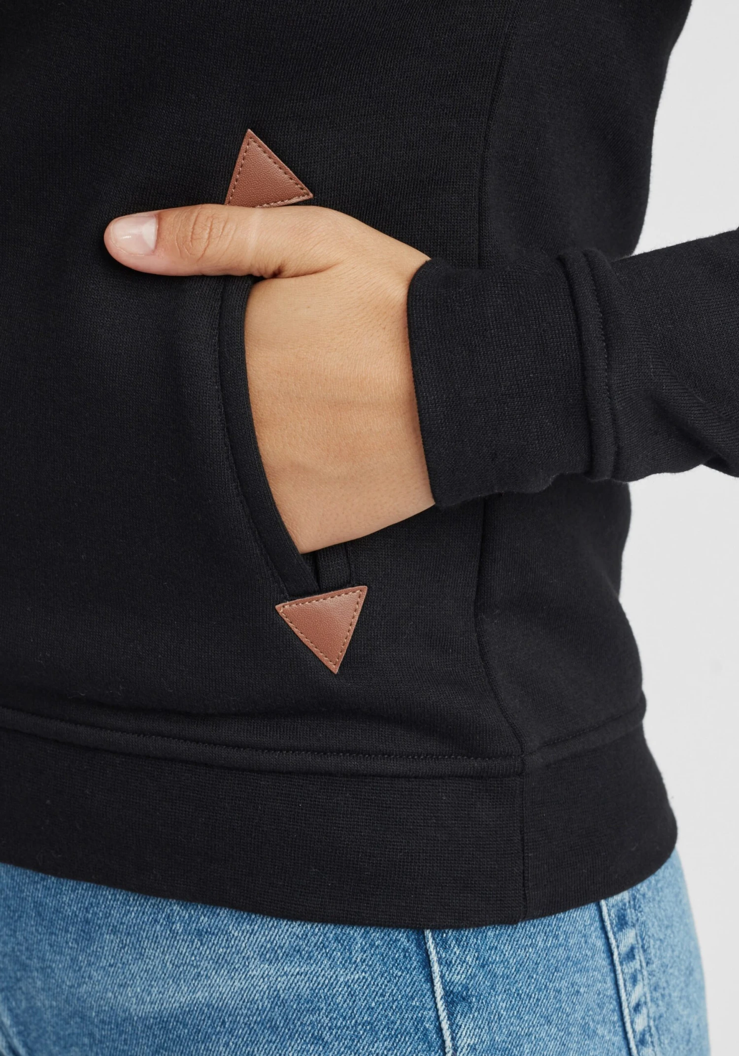 OXMO Sweatjacken Kapuzensweatjacke Vicky Zip-Hood Frauen Schwarz – Bild 6