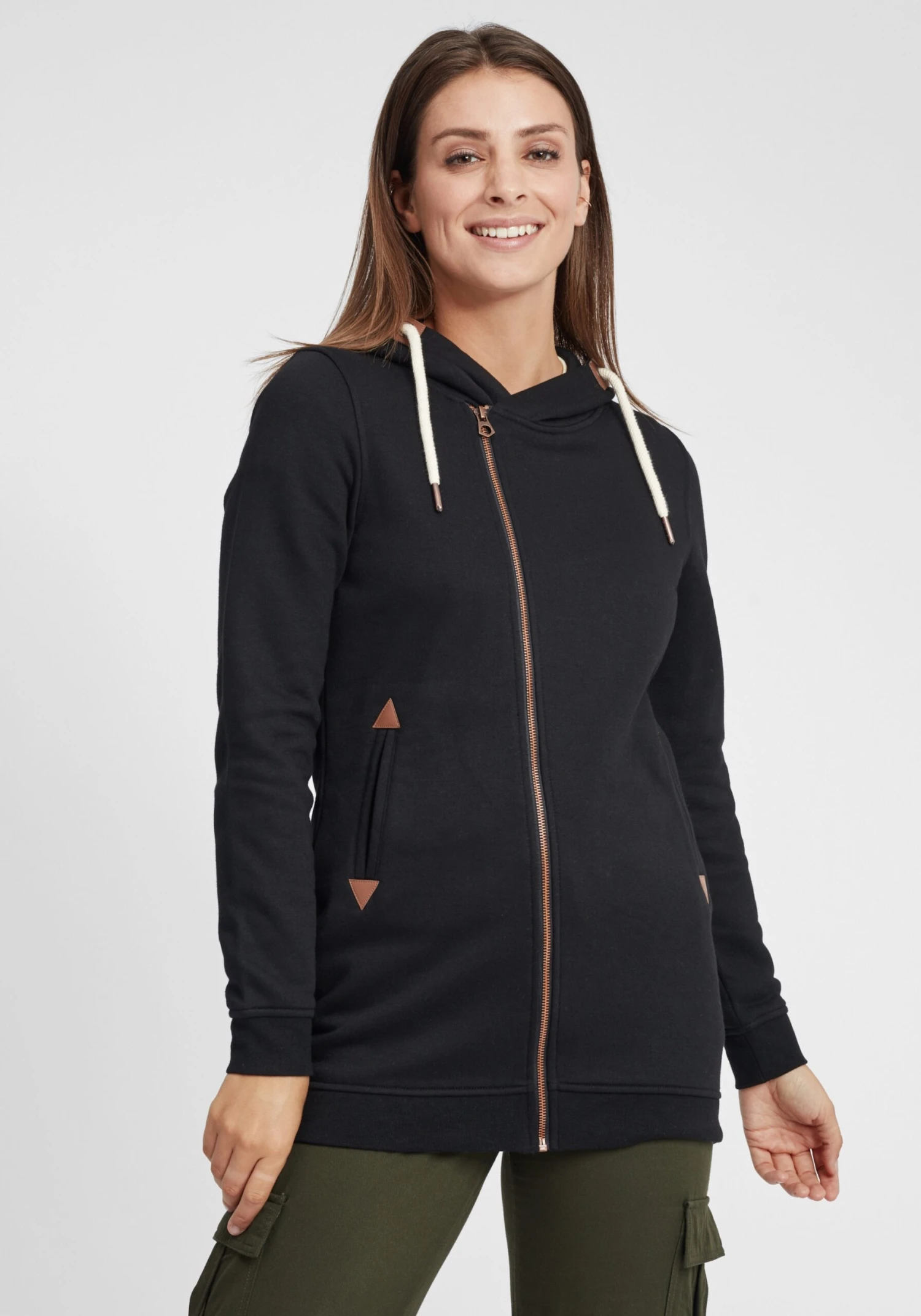 OXMO Sweatjacken Sweatjacke Vicky Frauen Schwarz – Bild 2